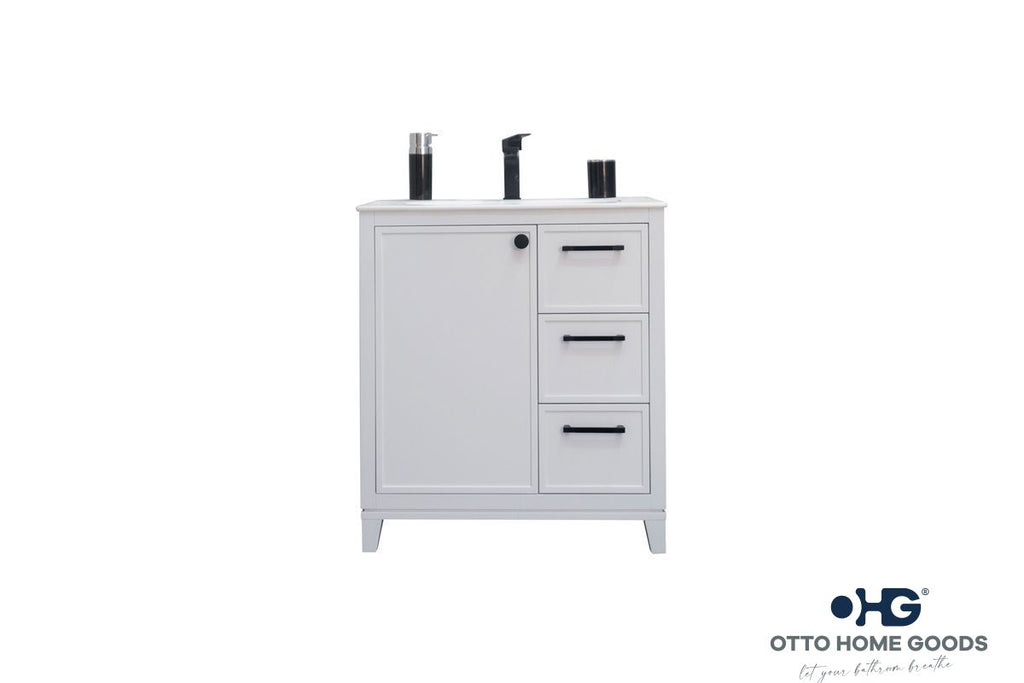 Frame Bathroom Cabinet - White 30" - 4