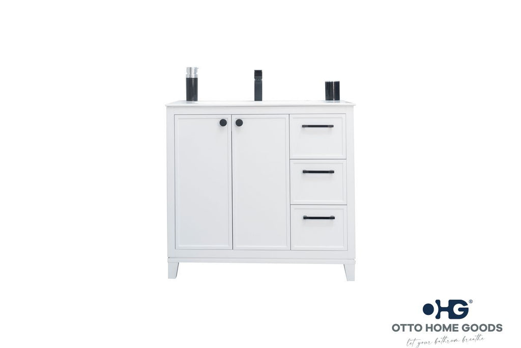 Frame Bathroom Cabinet - White 36" - 4