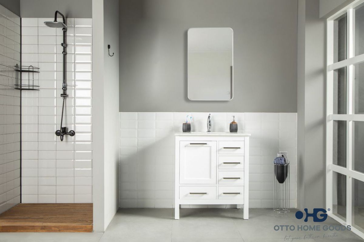 Ashley Bathroom Cabinet - White 30"