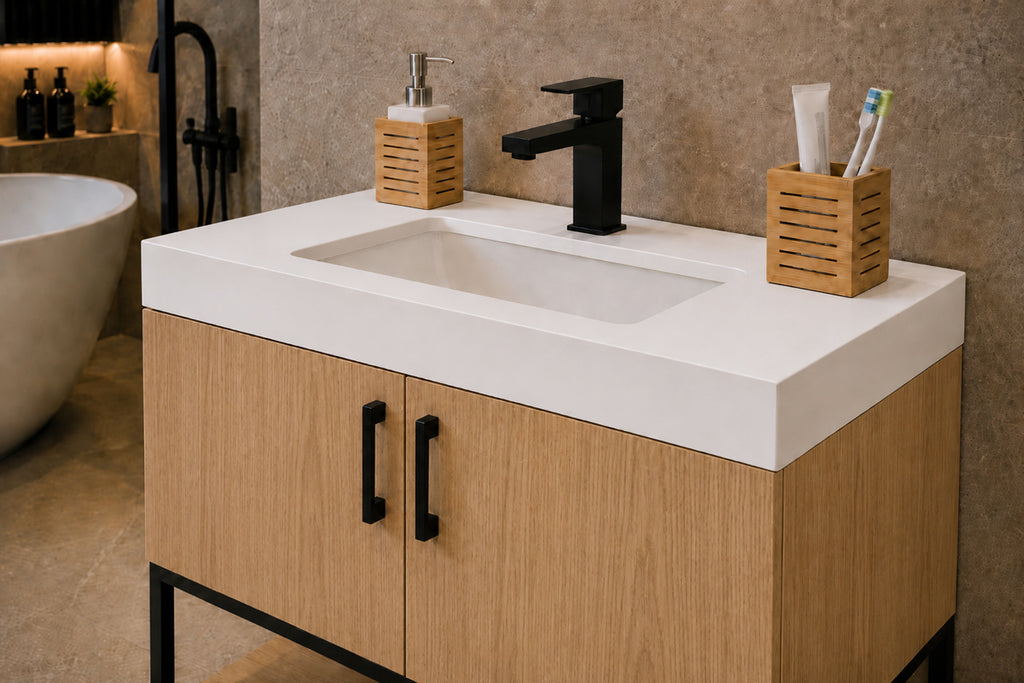 Solana Bathroom Cabinet - Natural Oak 30" - 4