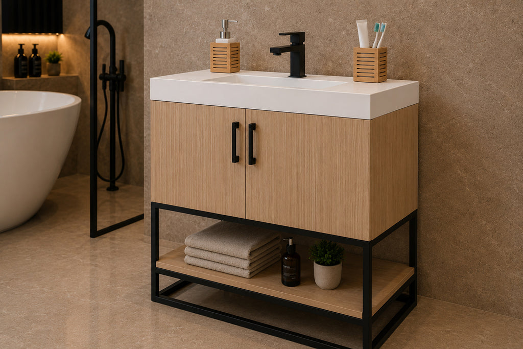 Solana Bathroom Cabinet - Natural Oak 30" - 5