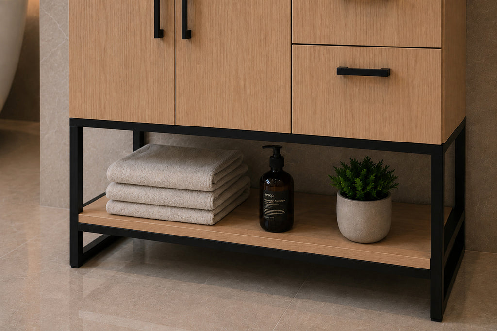 Solana Bathroom Cabinet - Natural Oak 36" - 3