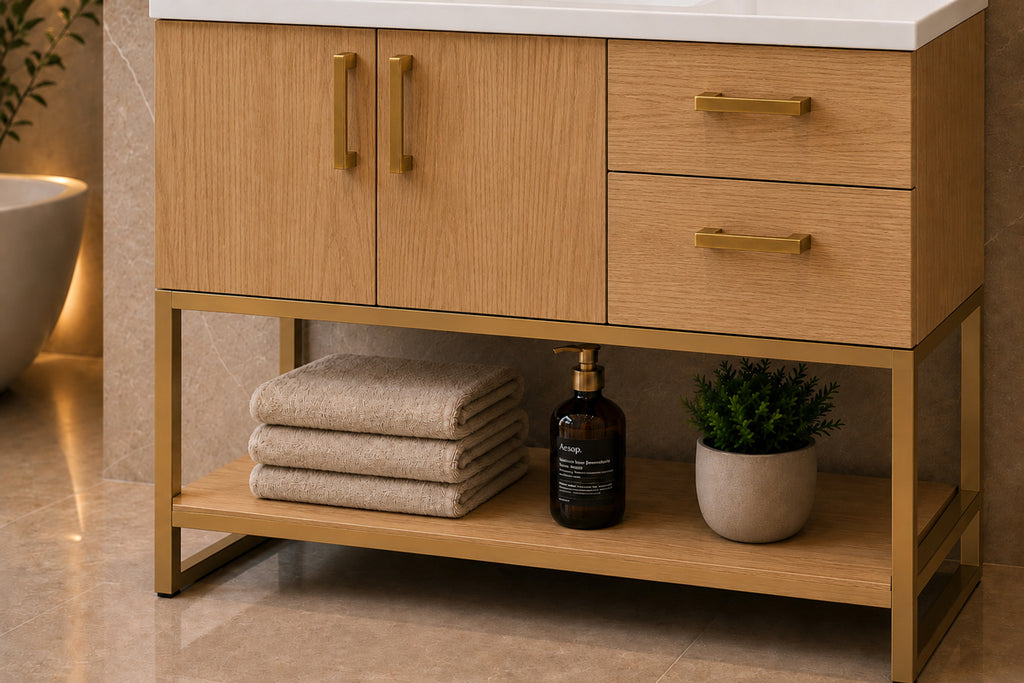 Solana Bathroom Cabinet - Natural Oak 36" - 6