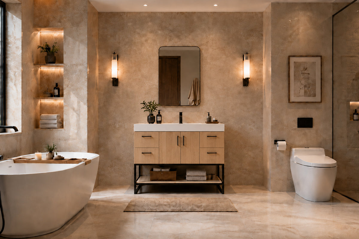 Solana Bathroom Cabinet - Natural Oak 48"