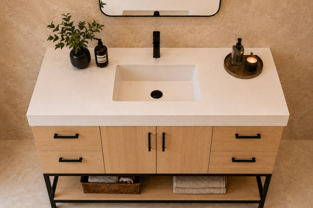 Solana Bathroom Cabinet - Natural Oak 48" - 4