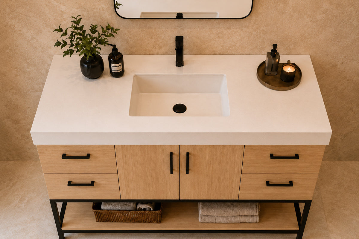 Solana Bathroom Cabinet - Natural Oak 48" - 4