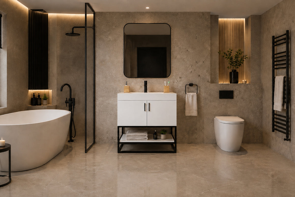 Solana Bathroom Cabinet - White 30"