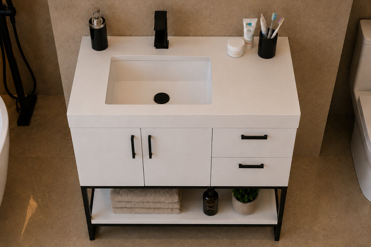 Solana Bathroom Cabinet - White 36" - 2