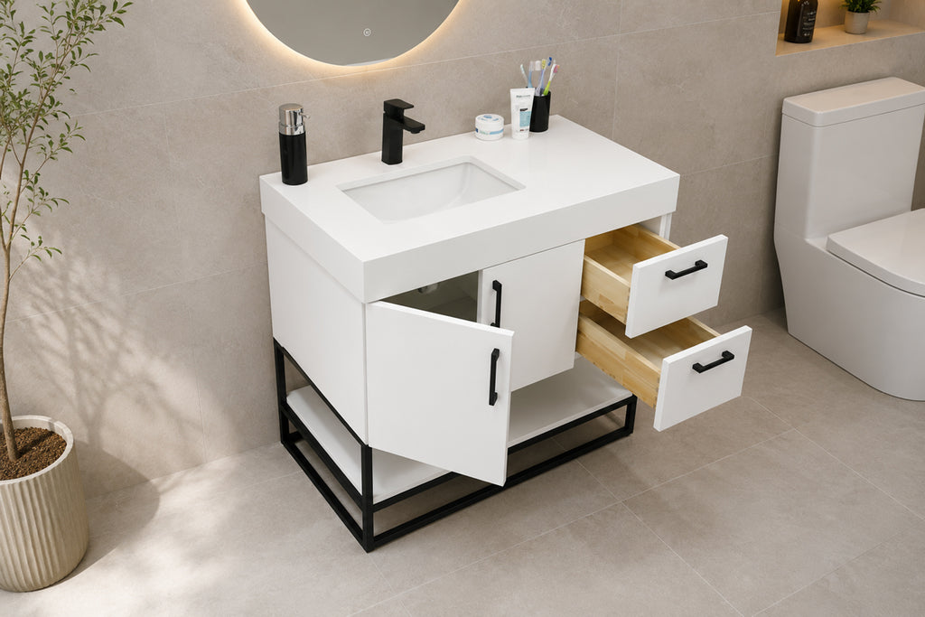Solana Bathroom Cabinet - White 36" - 4