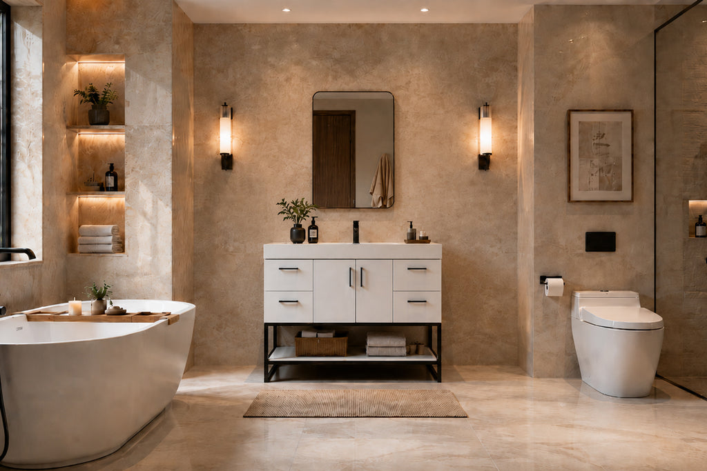 Solana Bathroom Cabinet - White 48"