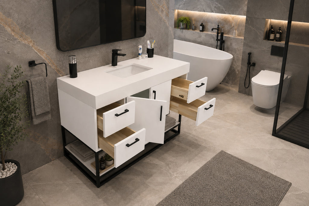 Solana Bathroom Cabinet - White 48" - 2