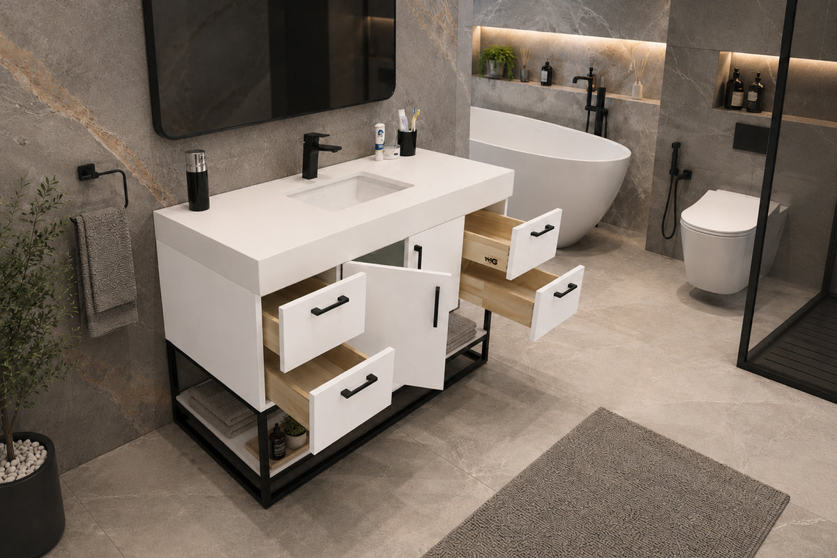 Solana Bathroom Cabinet - White 48" - 2