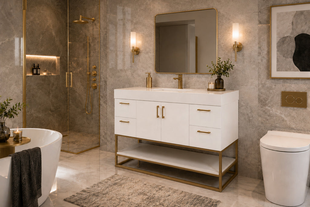 Solana Bathroom Cabinet - White 48" - 7