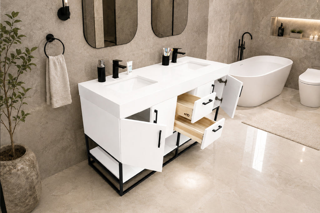 Solana Bathroom Cabinet - White 60" - 2