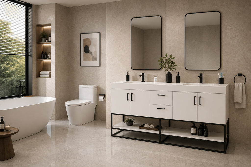 Solana Bathroom Cabinet - White 60" - 3