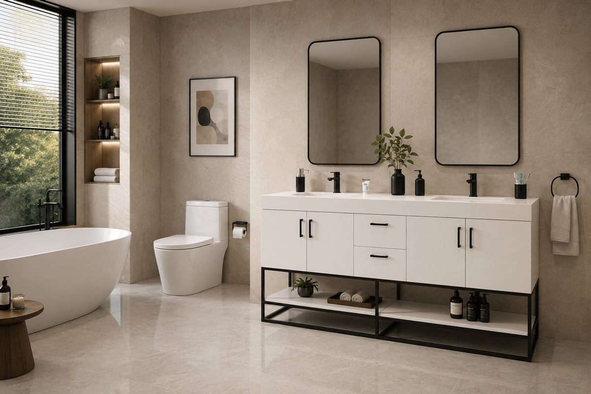 Solana Bathroom Cabinet - White 60" - 3