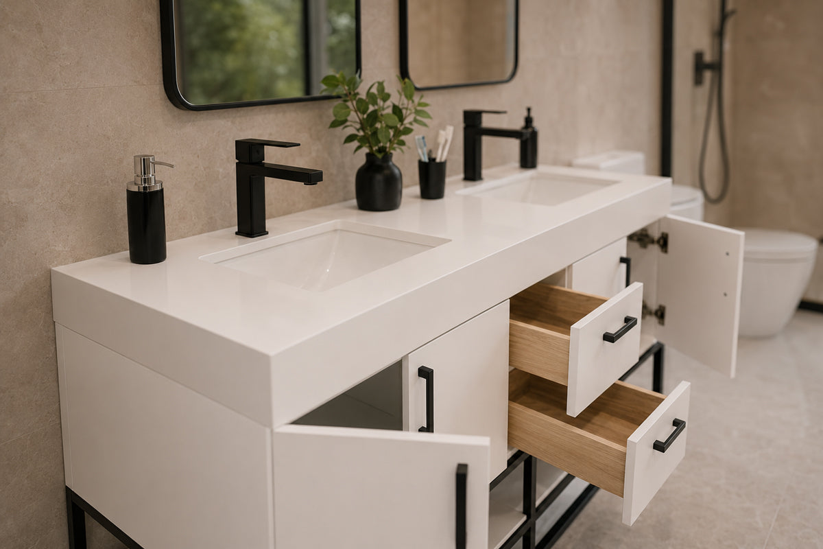 Solana Bathroom Cabinet - White 60" - 4