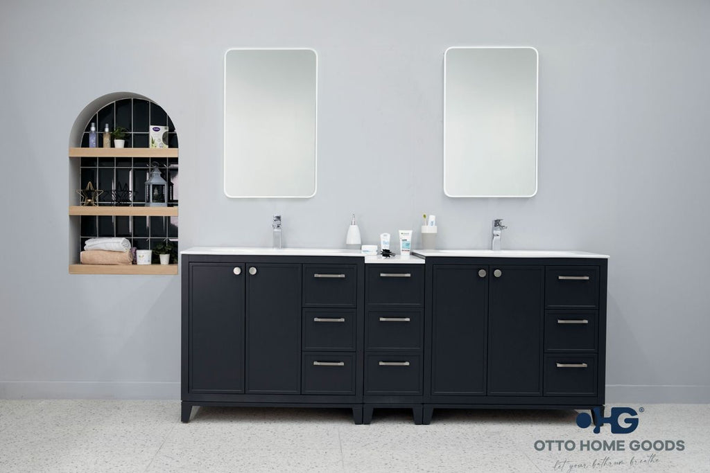 Frame Bathroom Cabinet - Dark Gray 84"