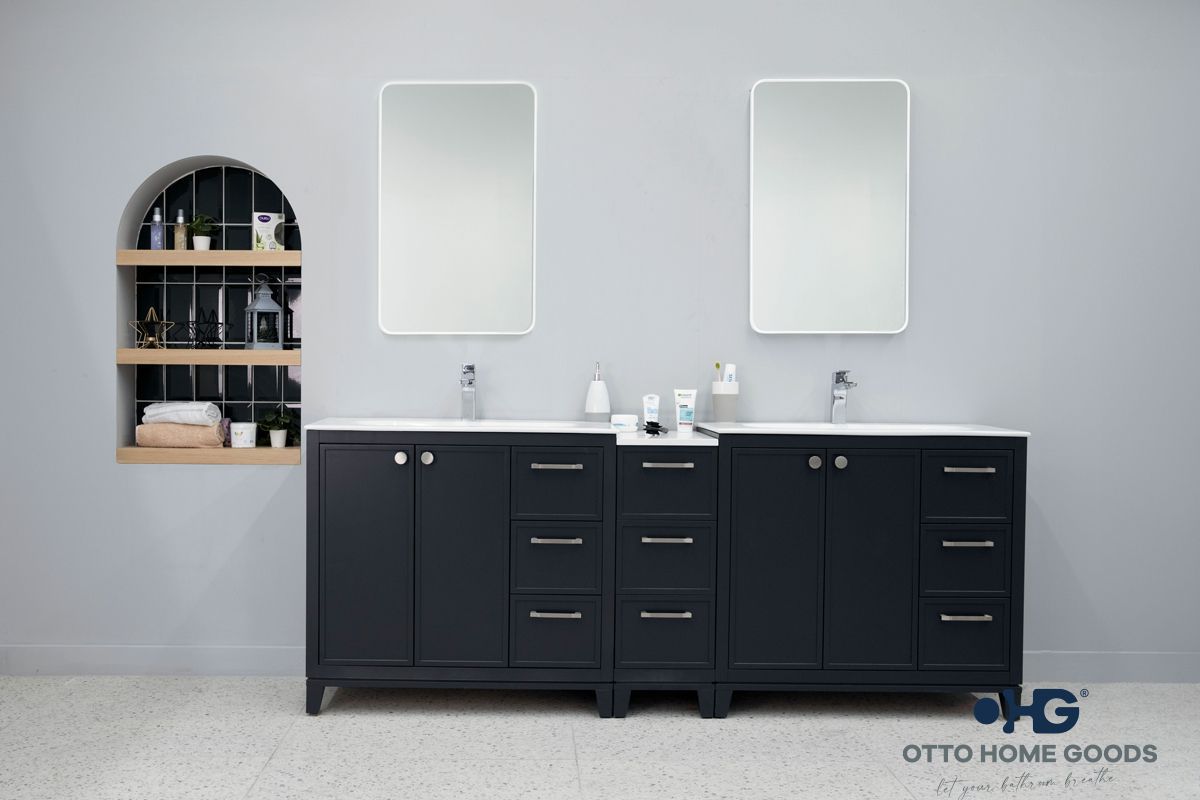 Frame Bathroom Cabinet - Dark Gray 84"