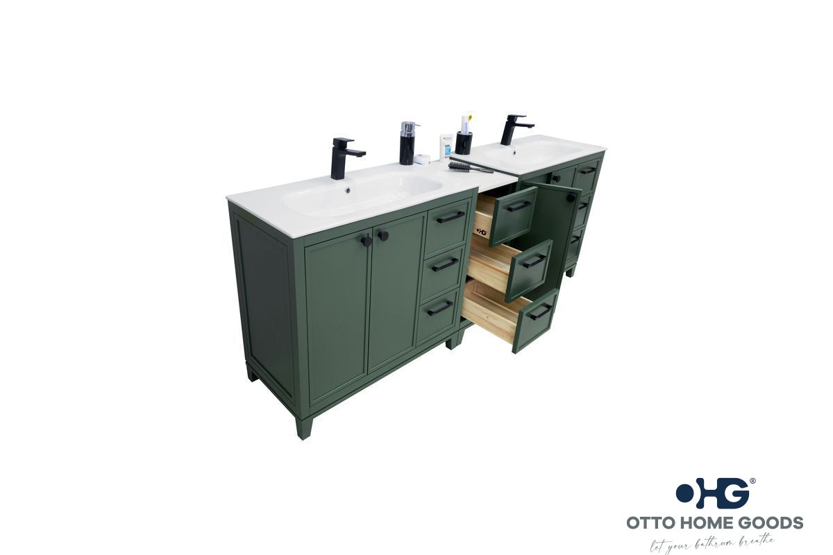 Frame Bathroom Cabinet - Pine Green 84" - 2