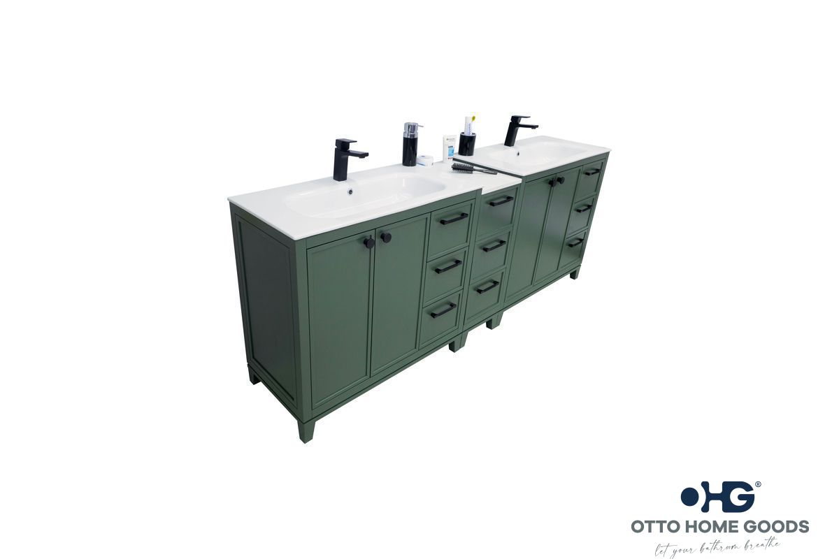 Frame Bathroom Cabinet - Pine Green 84" - 3