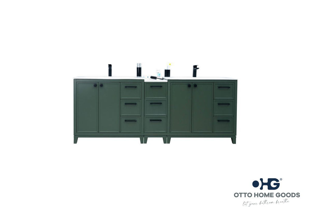 Frame Bathroom Cabinet - Pine Green 84" - 4