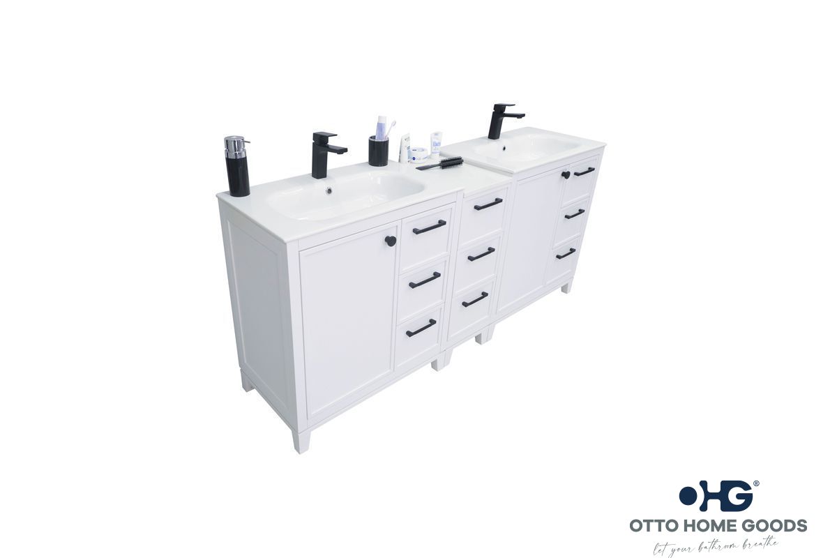Frame Bathroom Cabinet - White 72" - 3