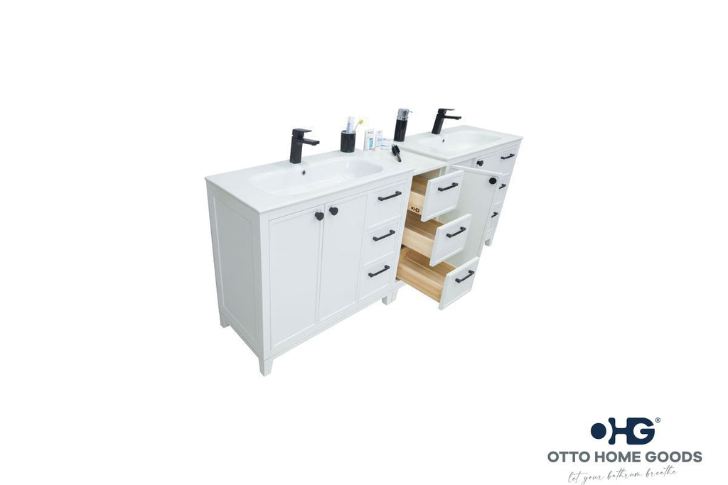 Frame Bathroom Cabinet - White 84" - 2