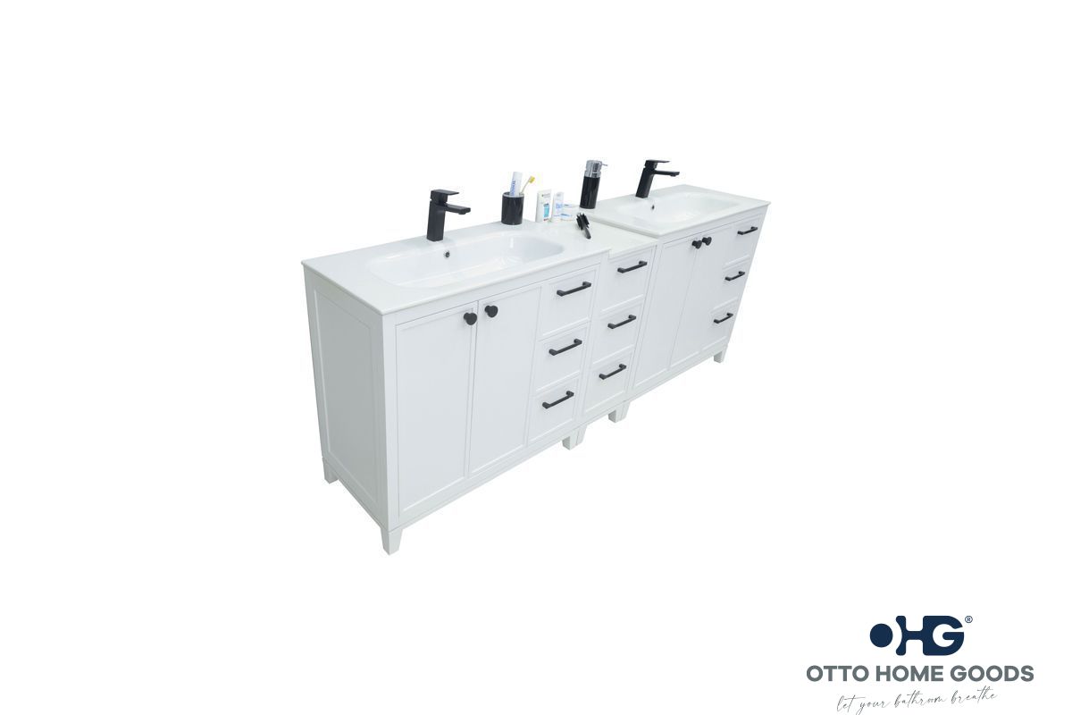 Frame Bathroom Cabinet - White 84" - 3