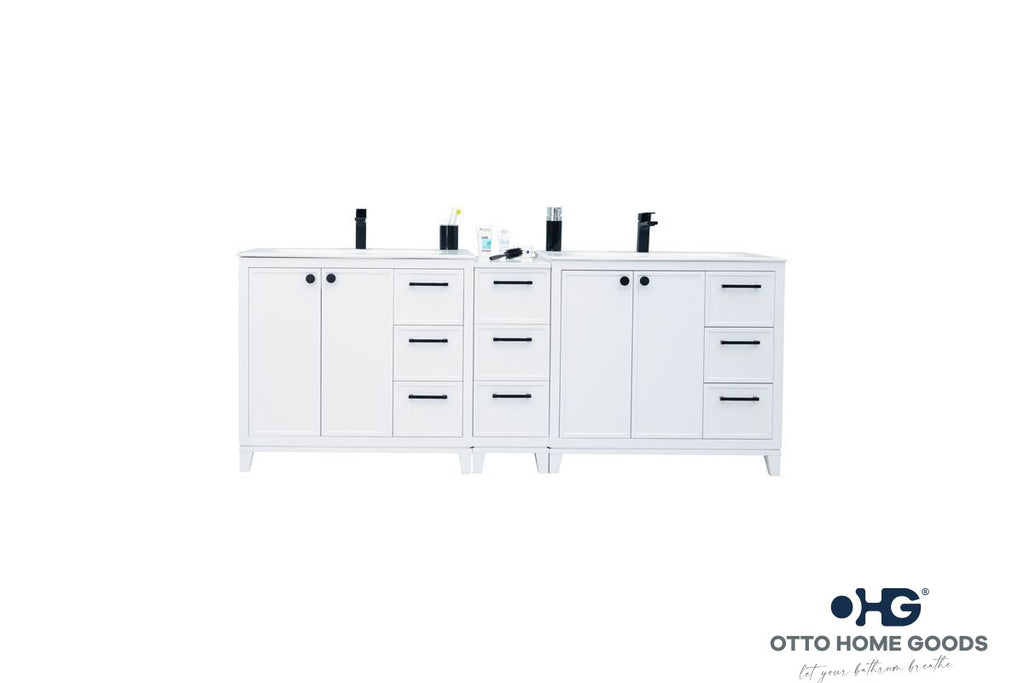Frame Bathroom Cabinet - White 84" - 4