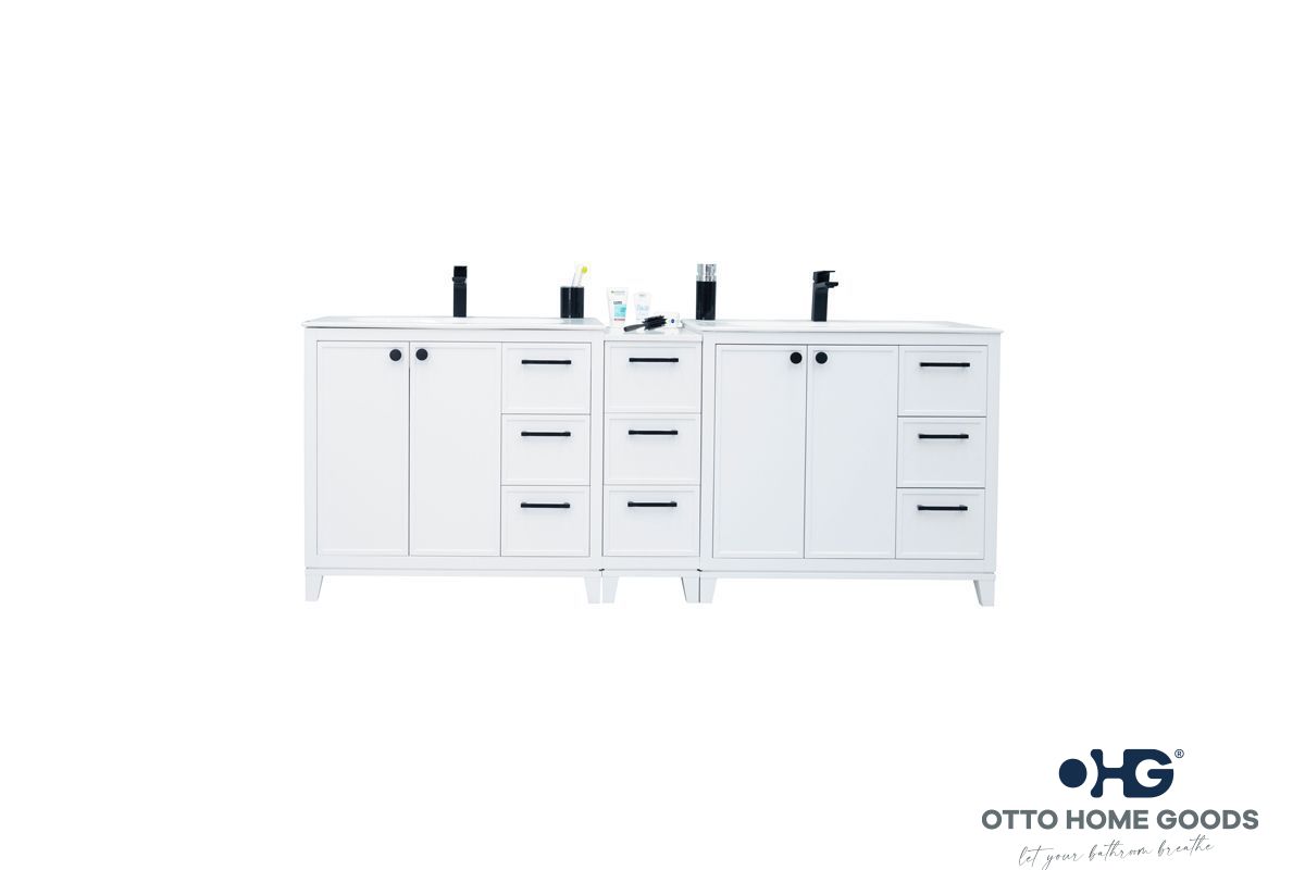 Frame Bathroom Cabinet - White 84" - 4