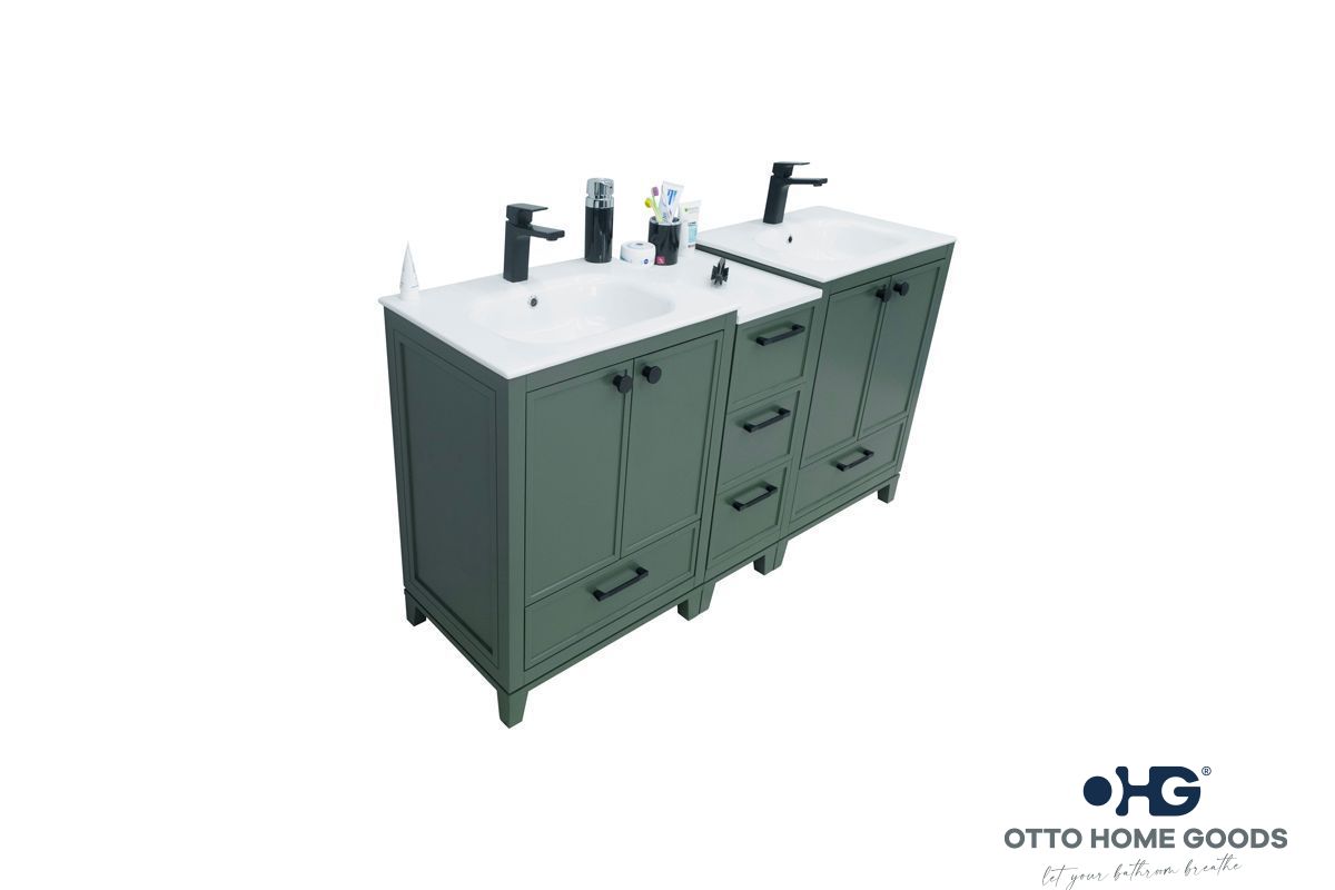 Frame Bathroom Cabinet - Pine Green 60" - 3