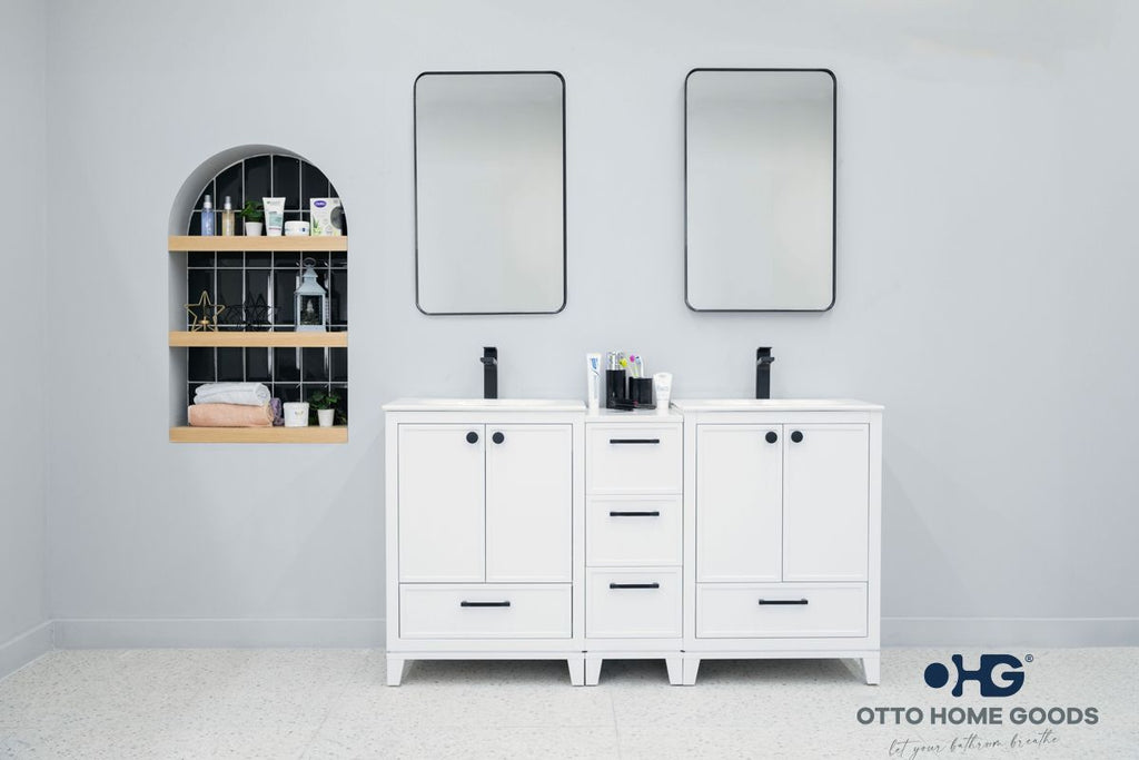 Frame Bathroom Cabinet - White 60"