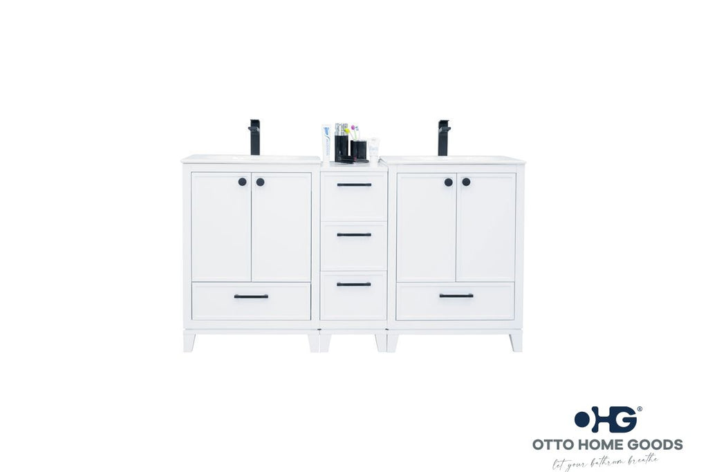 Frame Bathroom Cabinet - White 60" - 7