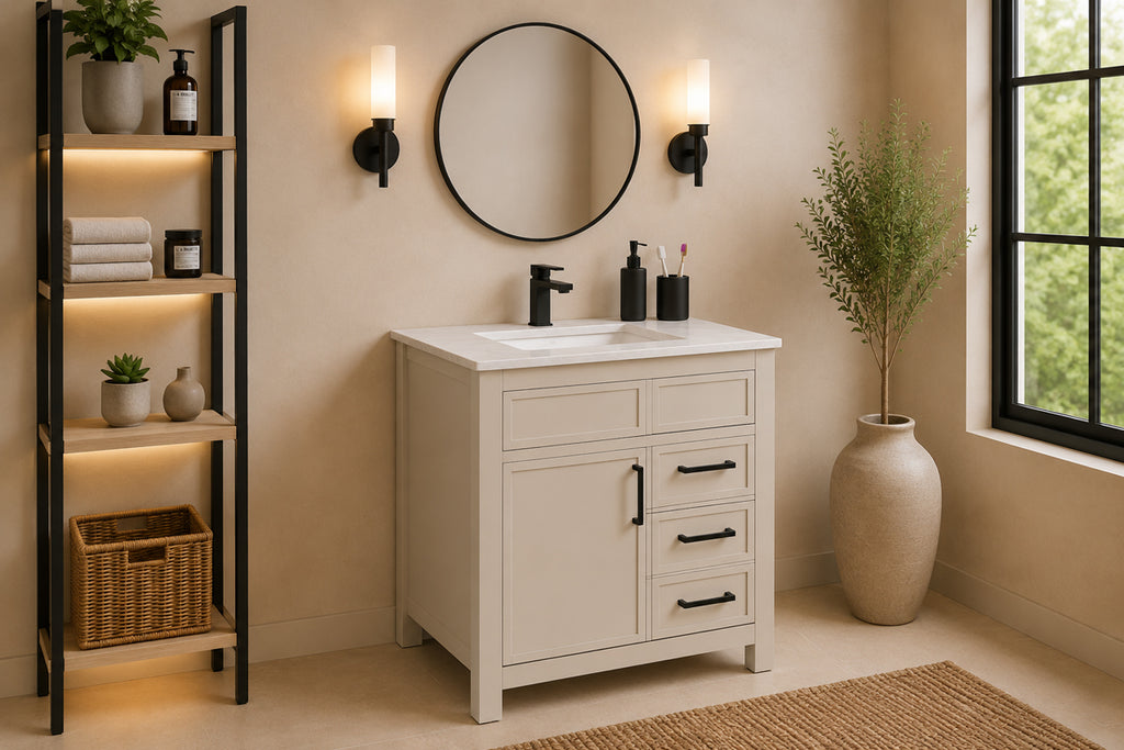 Novello Bathroom Cabinet - Beige 30" - 3