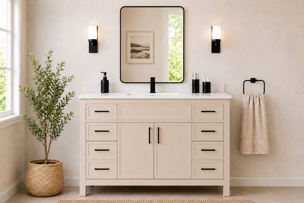 Novello Bathroom Cabinet - Beige 48"