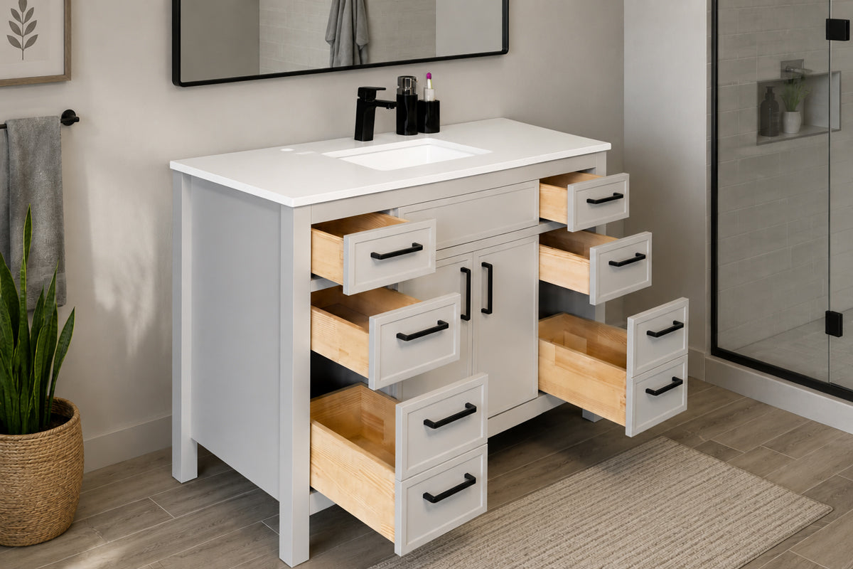 Novello Bathroom Cabinet - Beige 48" - 5
