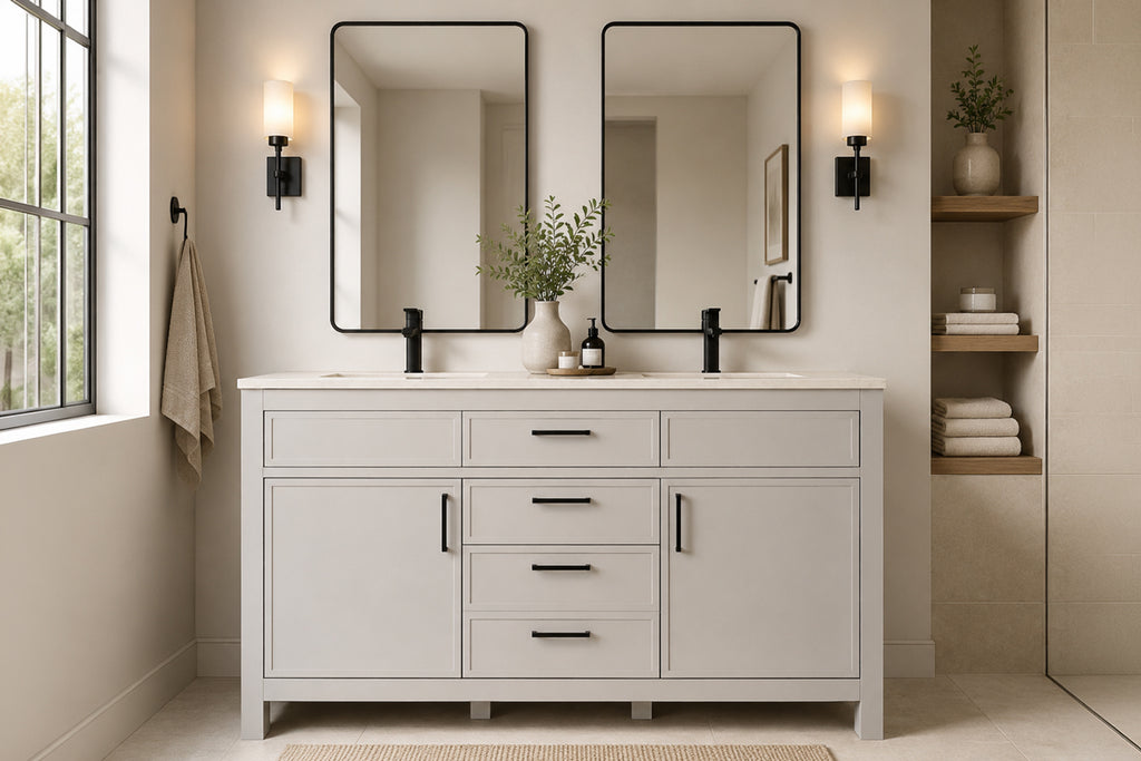 Novello Bathroom Cabinet - Beige 60"