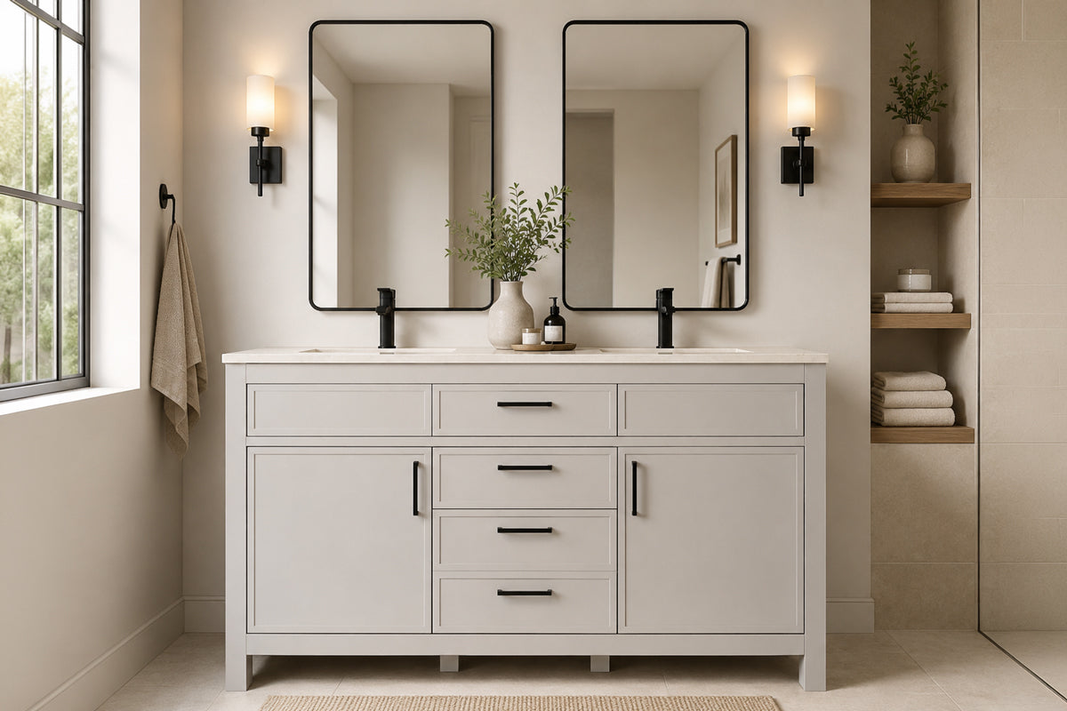 Novello Bathroom Cabinet - Beige 60"