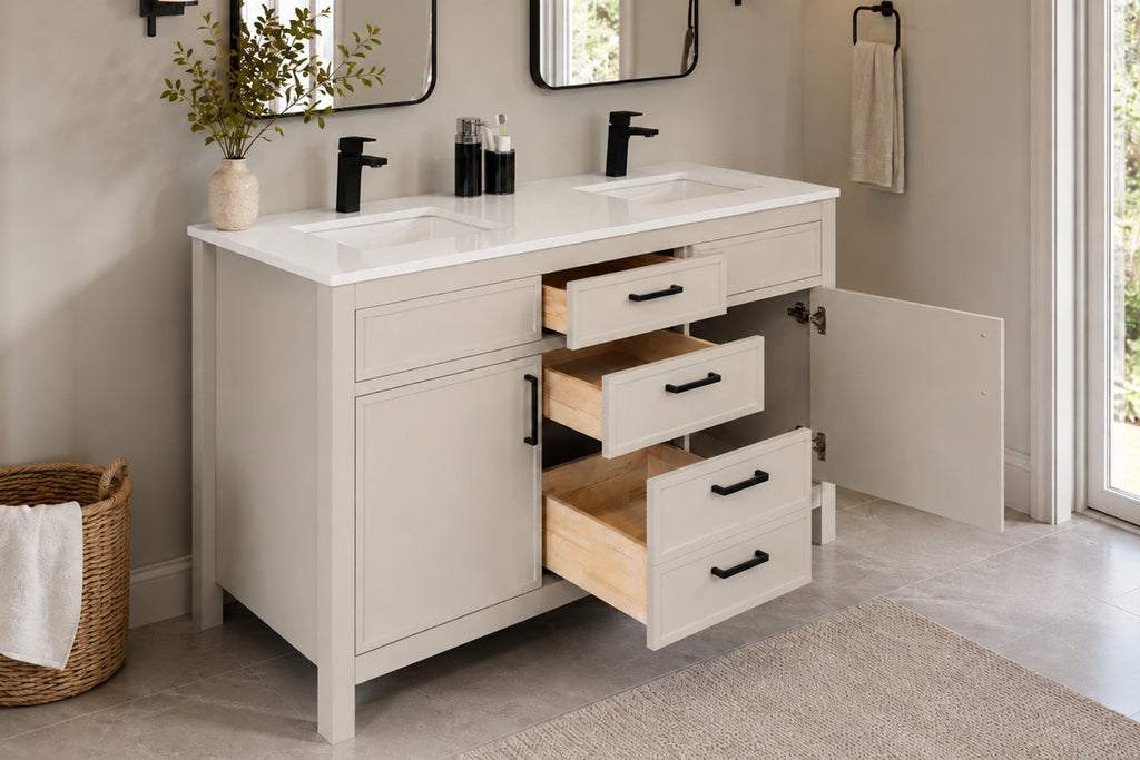Novello Bathroom Cabinet - Beige 60" - 2