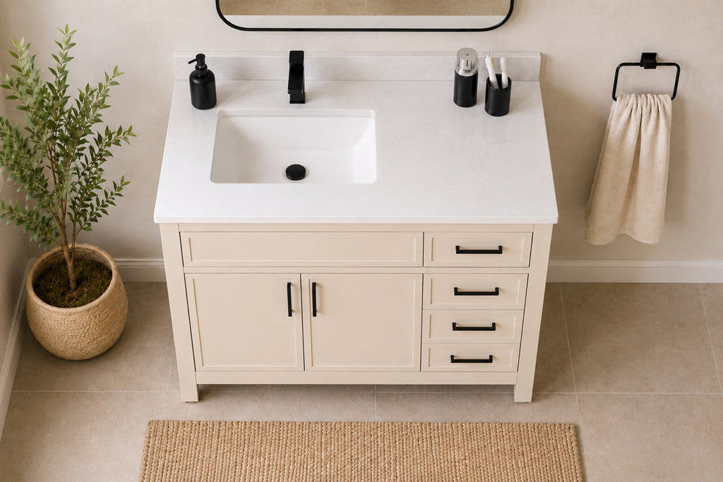 Novello Bathroom Cabinet - Beige 36" - 3