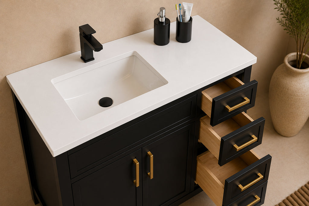 Novello Bathroom Cabinet - Black 36" - 2