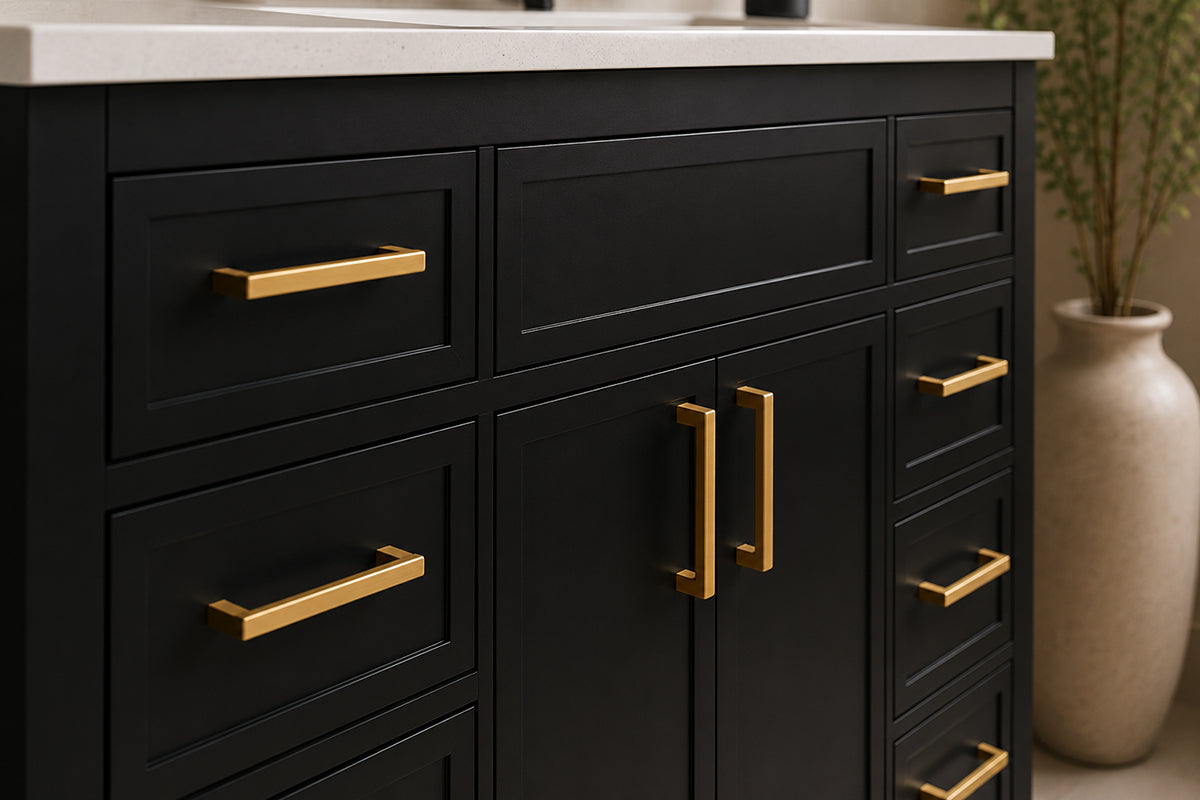 Novello Bathroom Cabinet - Black 48" - 5
