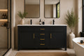 Novello Bathroom Cabinet - Black 60"