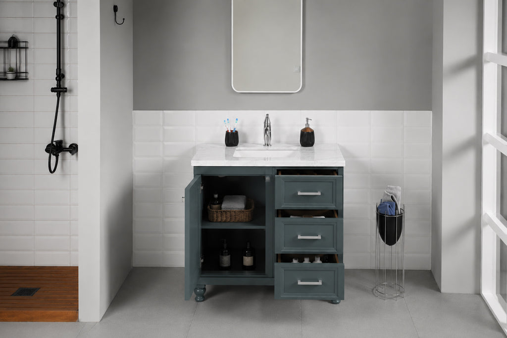 Isabel Bathroom Cabinet - Forest Green 30" - 4