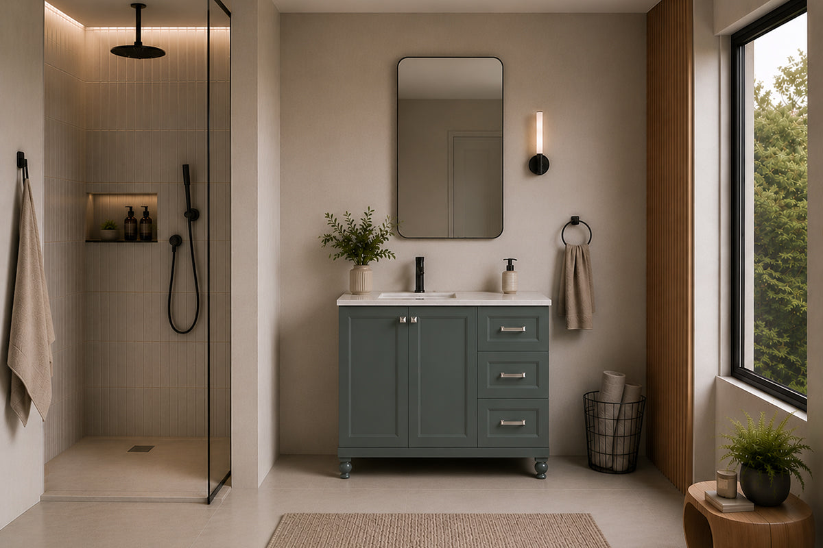 Isabel Bathroom Cabinet - Forest Green 36"