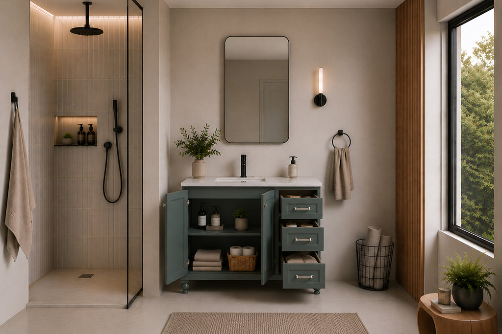 Isabel Bathroom Cabinet - Forest Green 36" - 6