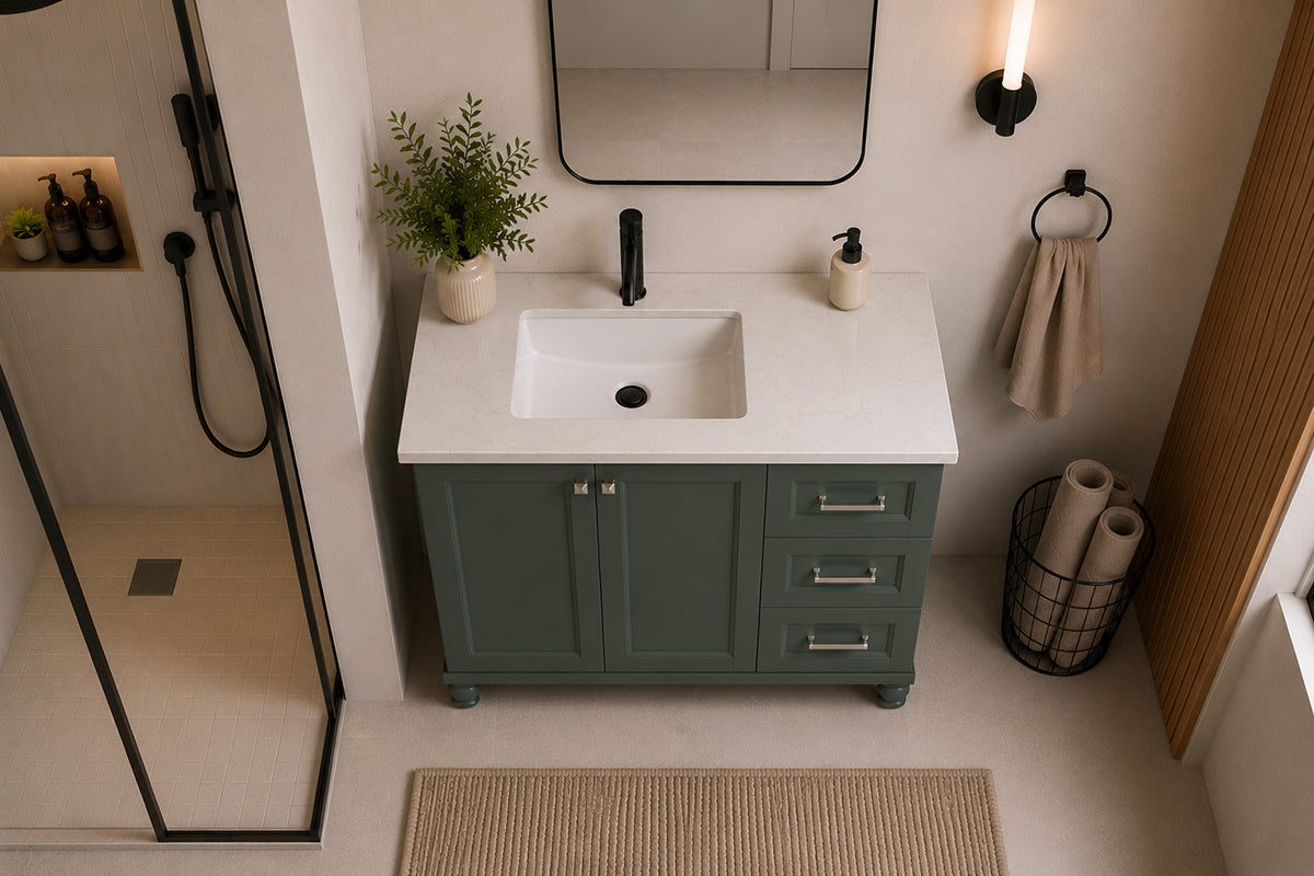 Isabel Bathroom Cabinet - Forest Green 36" - 7