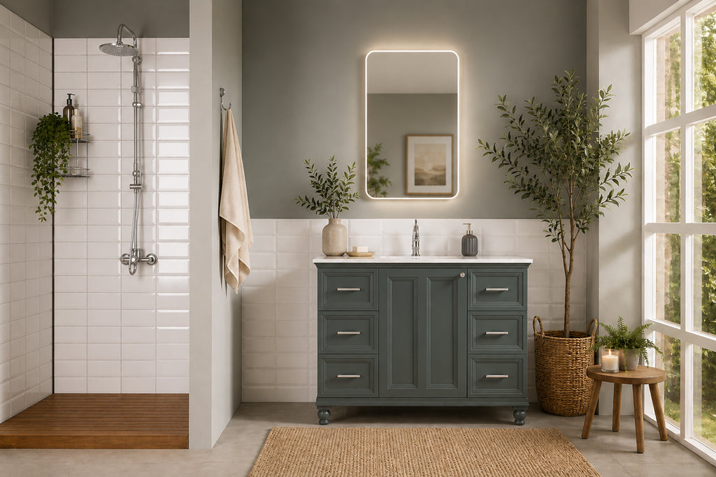 Isabel Bathroom Cabinet - Forest Green 42"