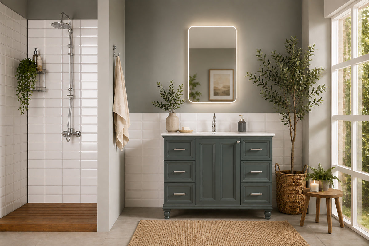 Isabel Bathroom Cabinet - Forest Green 42"